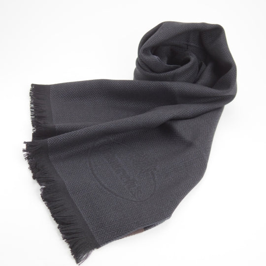 未使用★チャーチ/Church's【貴重★ストール/マフラー/黒】VIRGIN WOOL/ヴァージンウール★n222