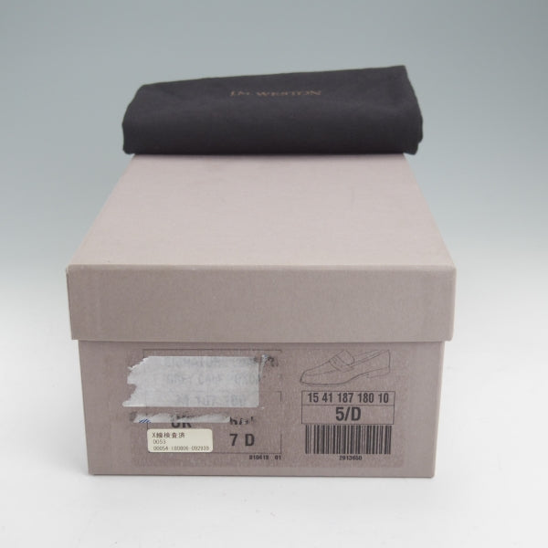極美品★J.M.ウエストン 5.5D【現行定価￥156,200-★180/コインローファー】41ラスト/カーフ/GREY/灰/メンズ/Weston/ウェストン★n722