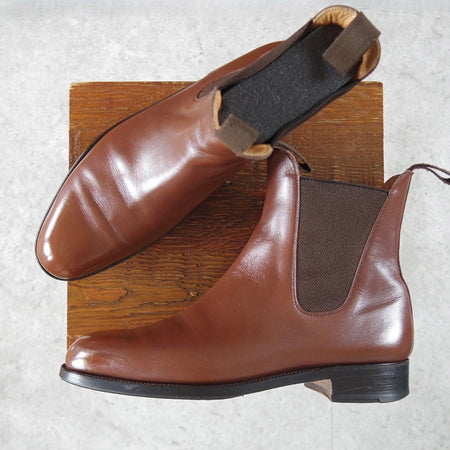 極上★J.M.ウエストン 6D【現行定価￥209,000-★サイドゴアブーツ/705】39ラスト/ボックスカーフ/TAN/茶/メンズ/Weston/ウェストン★o772