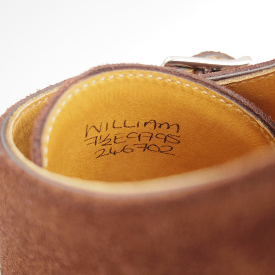 極美品★ジョンロブ 7.5E【定価￥265,100-★WILLIAM/ウィリアム】9795ラスト/ダブルモンク/スエード/濃茶/メンズ/JOHN LOBB★p345