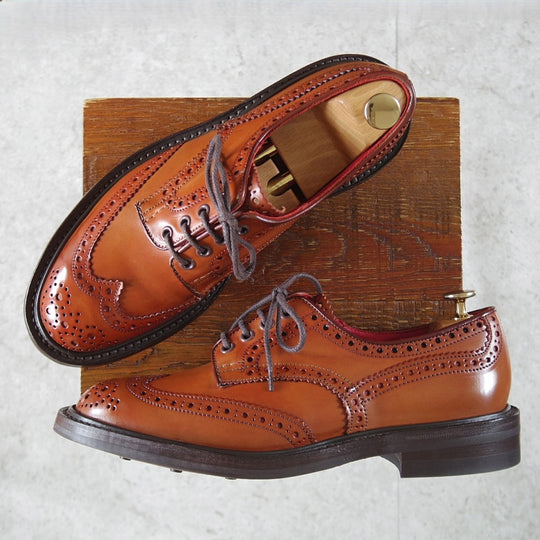 未使用★トリッカーズ SIZE 8【貴重★アマレット同系カラーのコードバン/ダイナイトソール/BOURTON】バートン/M5633/茶/Tricker's★o775