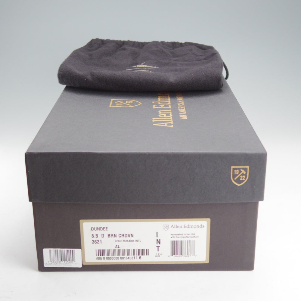 未使用★(米)アレンエドモンズ 8.5D【現行定価24万円程度★コードバン/ブラウン色/Dundee】チャッカブーツ/濃茶/ALLEN EDMONDS★o209