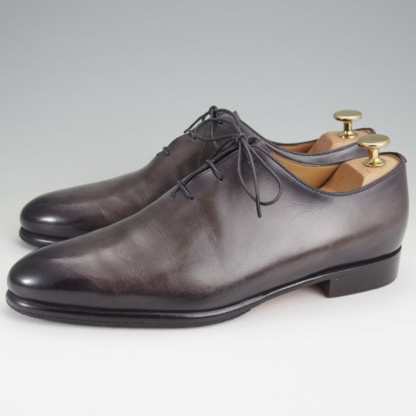 極美品★(仏)ベルルッティ SIZE 5.5【定価￥357,500-★カリグラフィ(スクリット)仕様/アレッサンドロ】ホールカット/黒系/Berluti★n225