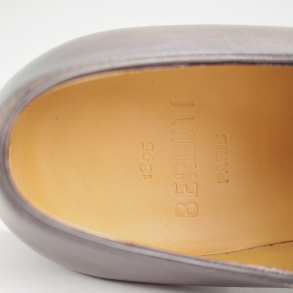 極美品★(仏)ベルルッティ SIZE 5.5【定価￥357,500-★カリグラフィ(スクリット)仕様/アレッサンドロ】ホールカット/黒系/Berluti★n225