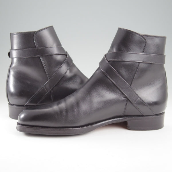 美品★(伊)F.LLIジャコメッティ SIZE 40【定価￥178,200-★ジョッパーブーツ/FG337】(仏)デュプイ社のカーフ/黒/Giacometti★n724