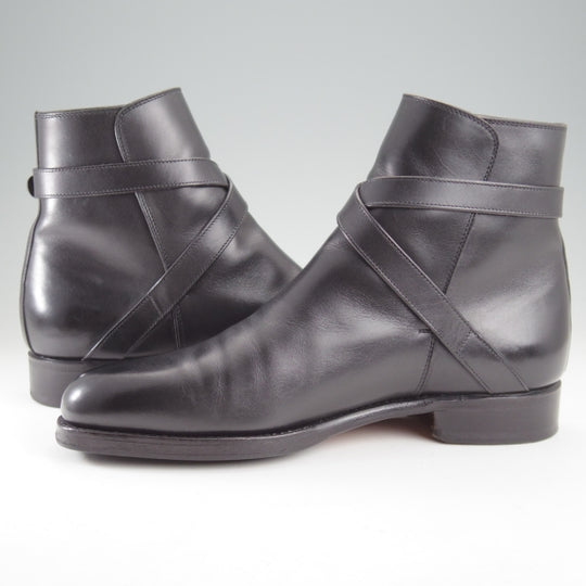 美品★(伊)F.LLIジャコメッティ SIZE 40【定価￥178,200-★ジョッパーブーツ/FG337】(仏)デュプイ社のカーフ/黒/Giacometti★n724
