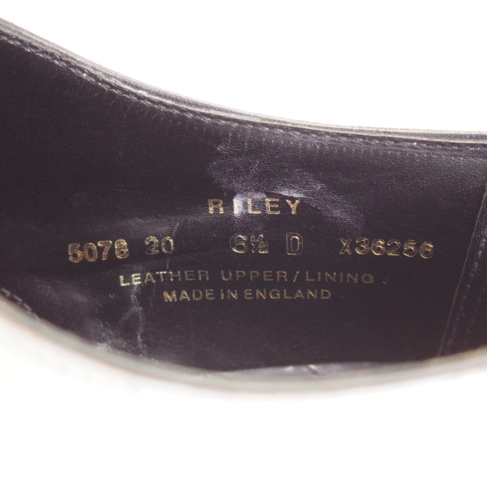 極美品★クロケット&ジョーンズ 6.5D【現行定価15万円以上★ハンドグレードライン/スペクテイターシューズ/RILEY】カーフ/黒×白★p348