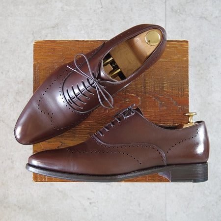 美品★三陽山長 SIZE 8【貴重★ユナイテッドアローズ別注/イミテーションブローグ】カーフ/濃茶/メンズ/Sanyo Yamacho★n729