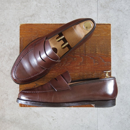★クロケット&ジョーンズ 6.5E【定価￥127,600-★BOSTON 2/ボストン】376ラスト/コインローファー/カーフ/濃茶/Crockett&Jones★n731