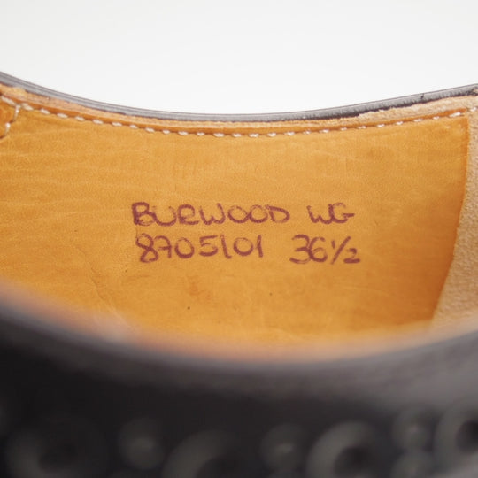 極美品★チャーチ(レディース) SIZE 36.5【定価￥176,000-★バーウッド/BURWOOD WG】ポリッシュドバインダーカーフ/黒/Church's★n227