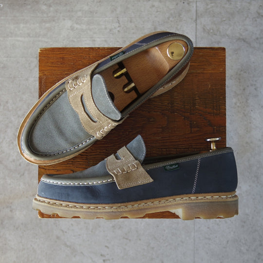 極美品★パラブーツ SIZE 6.5【定価￥88,000-★国内30足限定モデル/NANTES】ナント/コインローファー/クレイジーパターン/Paraboot★o214