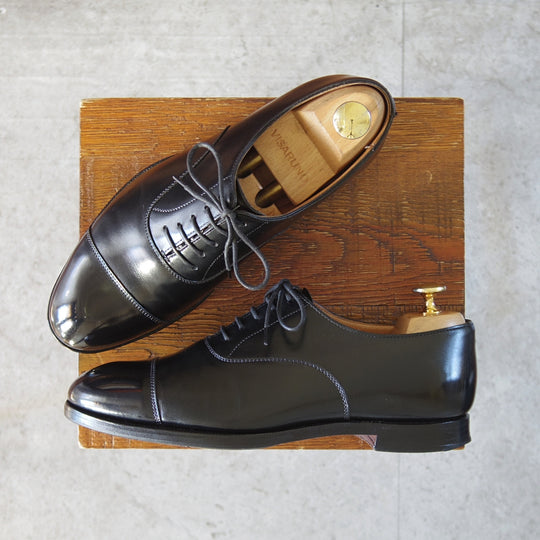 極上★クロケット&ジョーンズ 5.5E【定価￥148,500-★純正ツリー付/ハンドグレードライン/WHITEHALL】ストレートチップ/黒/メンズ★o221