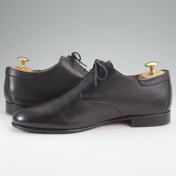 極美品★HERMES/エルメス SIZE 39【イタリア製★プレーントゥ/黒】Vフロント/カーフ/メンズ★n230