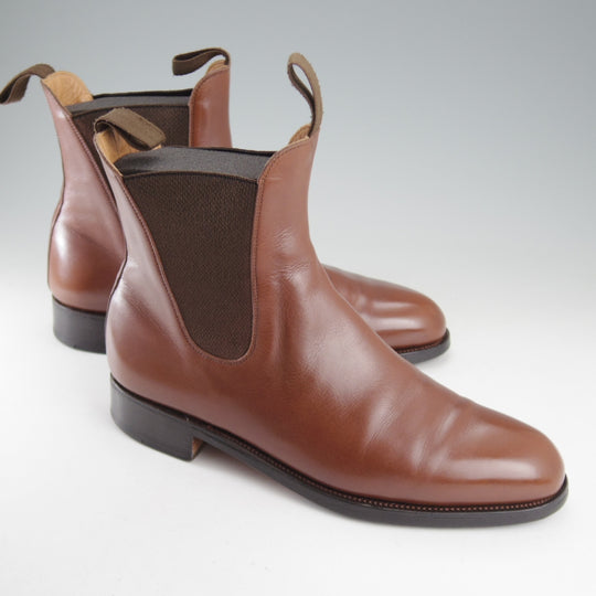 極上★J.M.ウエストン 6D【現行定価￥209,000-★サイドゴアブーツ/705】39ラスト/ボックスカーフ/TAN/茶/メンズ/Weston/ウェストン★o772