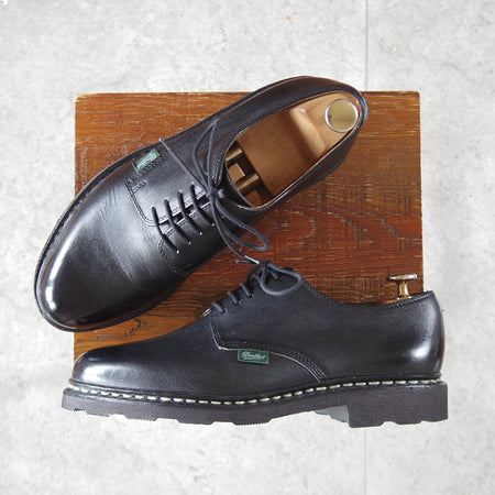 極美品★パラブーツ SIZE 6【定価￥96,800-★ARLES/プレーントゥ】グリフソール/リスレザー/NOIR/黒/メンズParaboot★p359