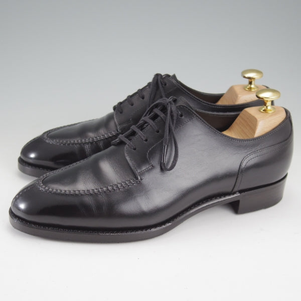 美品★三陽山長 SIZE 5.5【定価￥121,000-★勘三郎/Uチップ/R2010ラスト】スキンステッチ/カーフ/黒/メンズ/KANZABURO/Sanyo Yamacho★n730