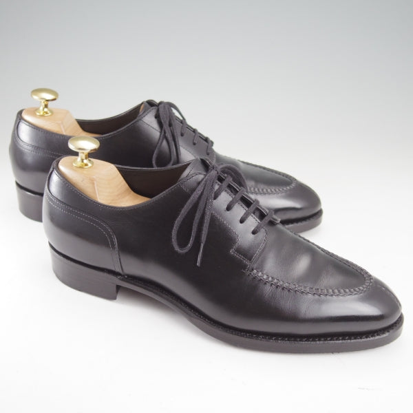 美品★三陽山長 SIZE 5.5【定価￥121,000-★勘三郎/Uチップ/R2010ラスト】スキンステッチ/カーフ/黒/メンズ/KANZABURO/Sanyo Yamacho★n730