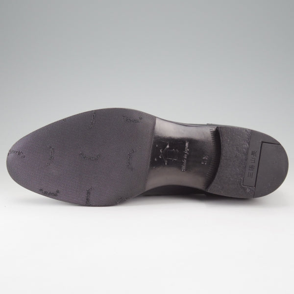美品★三陽山長 SIZE 5.5【定価￥121,000-★勘三郎/Uチップ/R2010ラスト】スキンステッチ/カーフ/黒/メンズ/KANZABURO/Sanyo Yamacho★n730