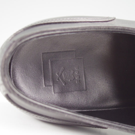 美品★三陽山長 SIZE 5.5【定価￥121,000-★勘三郎/Uチップ/R2010ラスト】スキンステッチ/カーフ/黒/メンズ/KANZABURO/Sanyo Yamacho★n730
