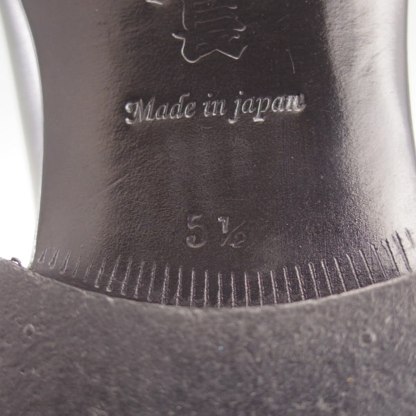 美品★三陽山長 SIZE 5.5【定価￥121,000-★勘三郎/Uチップ/R2010ラスト】スキンステッチ/カーフ/黒/メンズ/KANZABURO/Sanyo Yamacho★n730