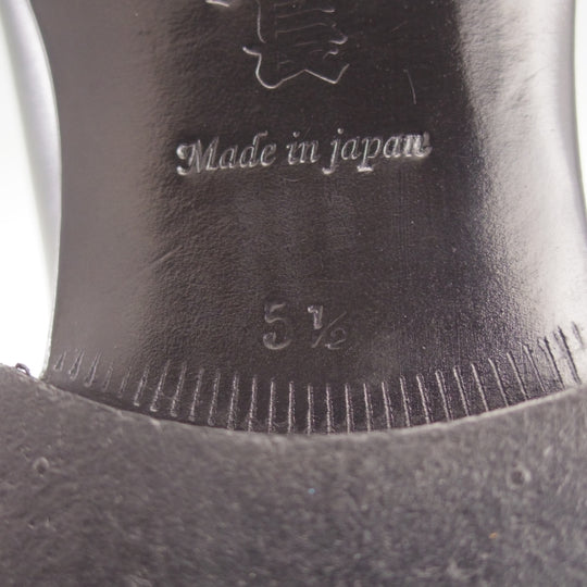 美品★三陽山長 SIZE 5.5【定価￥121,000-★勘三郎/Uチップ/R2010ラスト】スキンステッチ/カーフ/黒/メンズ/KANZABURO/Sanyo Yamacho★n730