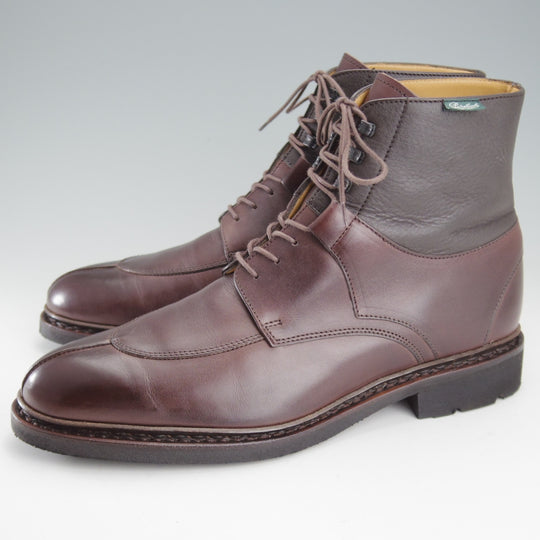 極美品★パラブーツ SIZE 6.5【定価570ユーロ(10万円程度)★レースアップブーツ/BEAUMONT】カーフ×シボ革/Uチップ/濃茶/Paraboot★o219
