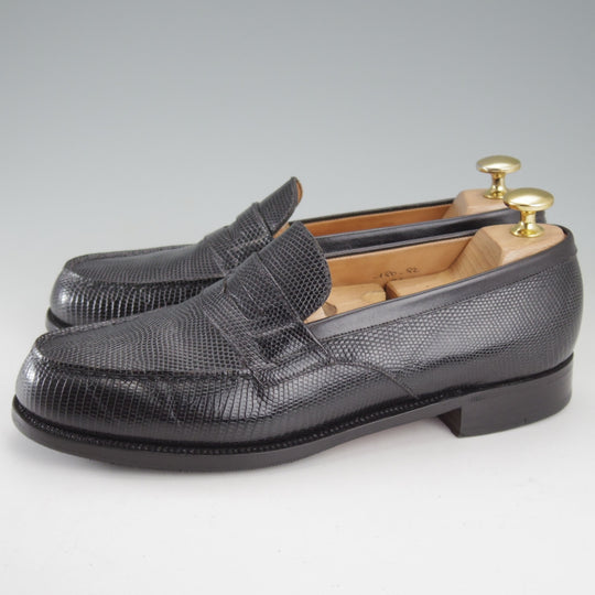 美品★J.M.ウエストン(レディース) 5C【現行定価￥396,000-★リザード革/コインローファー/180】82ラスト/黒/Weston/ウェストン★o777