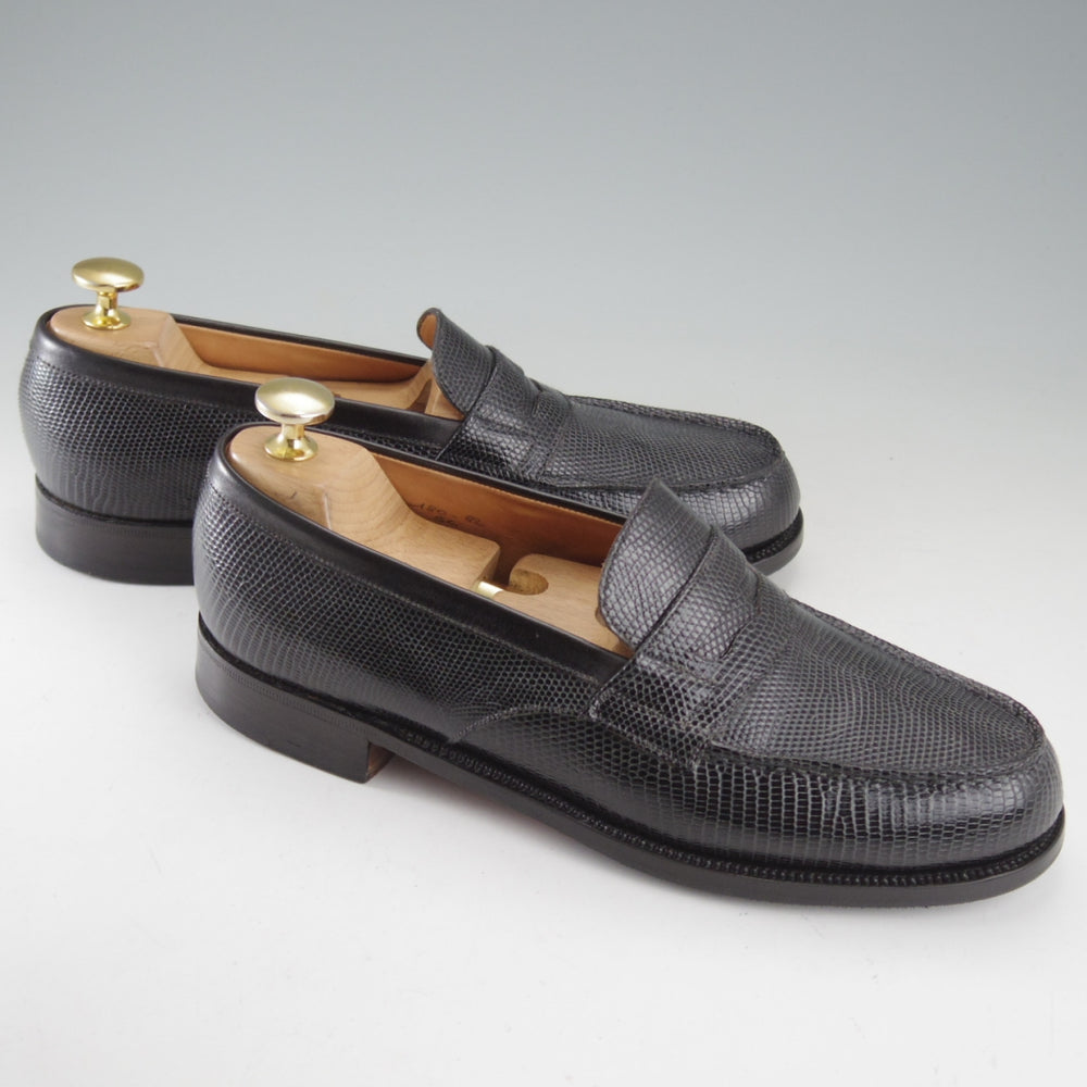 美品★J.M.ウエストン(レディース) 5C【現行定価￥396,000-★リザード革/コインローファー/180】82ラスト/黒/Weston/ウェストン★o777