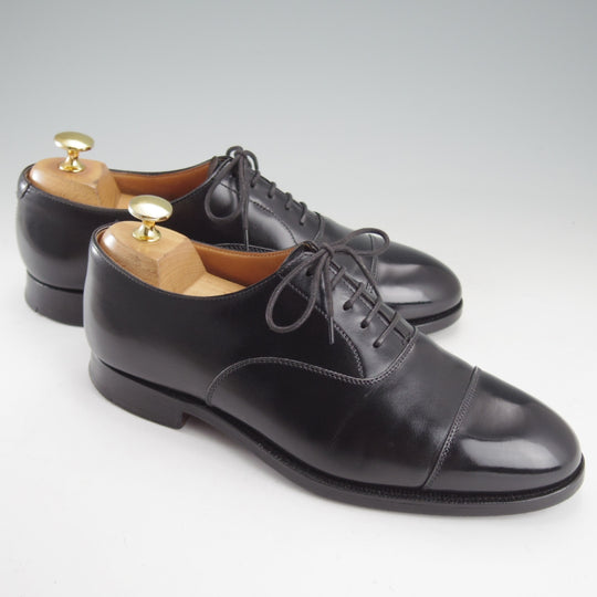 極上★クロケット&ジョーンズ 5.5E【定価￥148,500-★純正ツリー付/ハンドグレードライン/WHITEHALL】ストレートチップ/黒/メンズ★o221