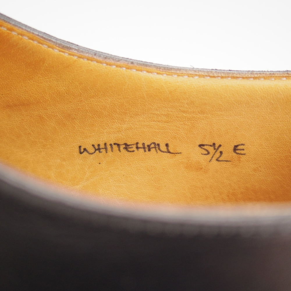 極上★クロケット&ジョーンズ 5.5E【定価￥148,500-★純正ツリー付/ハンドグレードライン/WHITEHALL】ストレートチップ/黒/メンズ★o221