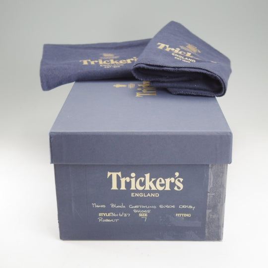 未使用★トリッカーズ SIZE 7【現行定価13万円以上★プレーントゥ/ROBERT】ロバート/CASTORINO/スエード/黒/Tricker's★n733