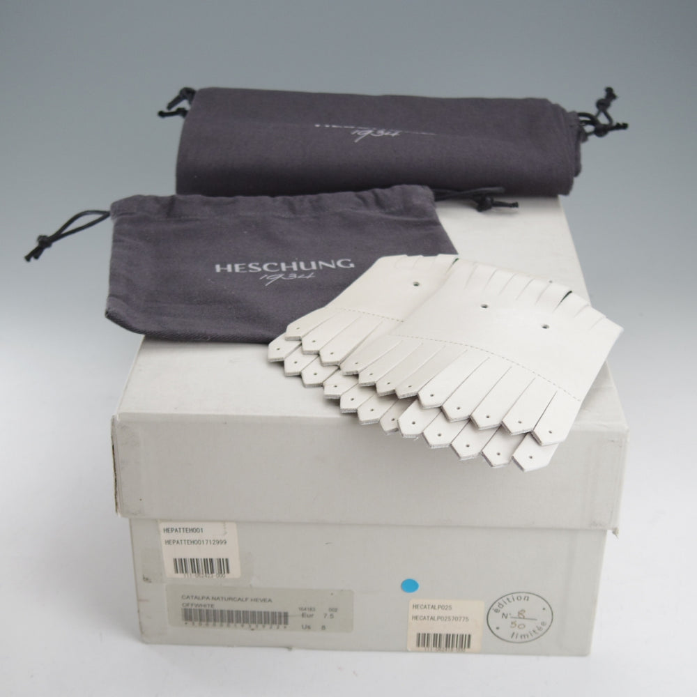 極美品★(仏)HESCHUNG/エシュン SIZE 7.5【ノルウィージャンウェルテッド製法★アヴィニョン似寄りモデル/CATALPA】Uチップ/白★o222
