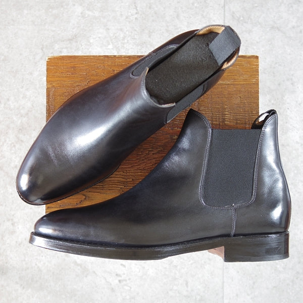 極美品★ジョンロブ 9EE【現行定価30万円以上★ミュージアムカーフ/CHESLAND】8695Bラスト/サイドゴアブーツ/黒/メンズ/JOHN LOBB★n240