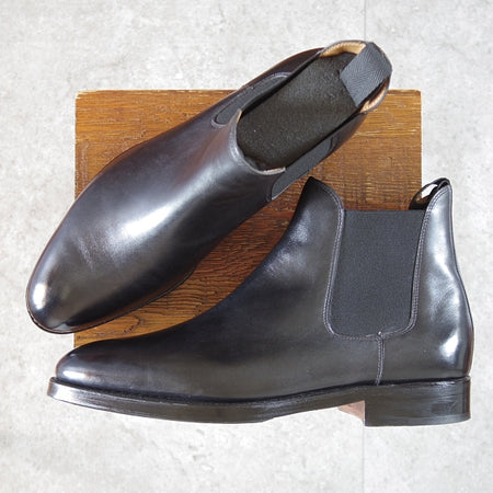 極美品★ジョンロブ 9EE【現行定価30万円以上★ミュージアムカーフ/CHESLAND】8695Bラスト/サイドゴアブーツ/黒/メンズ/JOHN LOBB★n240