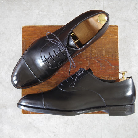 極上★三陽山長 SIZE 9【定価￥132,000-★純正シューツリー付き/匠 友二郎/R2010ラスト】ストレートチップ/カーフ/黒/メンズ★o793