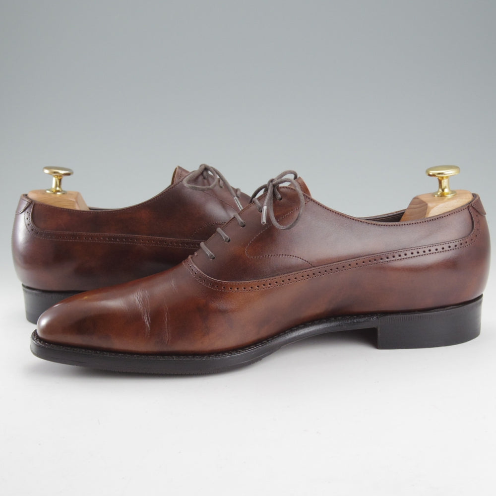 極美品★三陽山長 SIZE 8.5【定価￥94,600-★純正ツリー付/(伊)イルチア社のラディカカーフ/煌之介】R309ラスト/濃茶/メンズ★o228