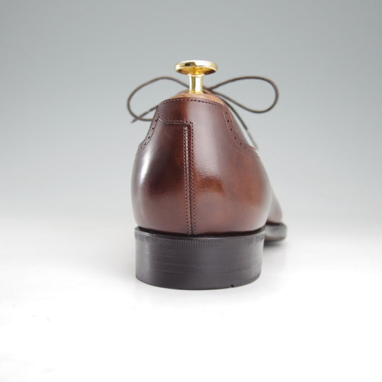 極美品★三陽山長 SIZE 8.5【定価￥94,600-★純正ツリー付/(伊)イルチア社のラディカカーフ/煌之介】R309ラスト/濃茶/メンズ★o228