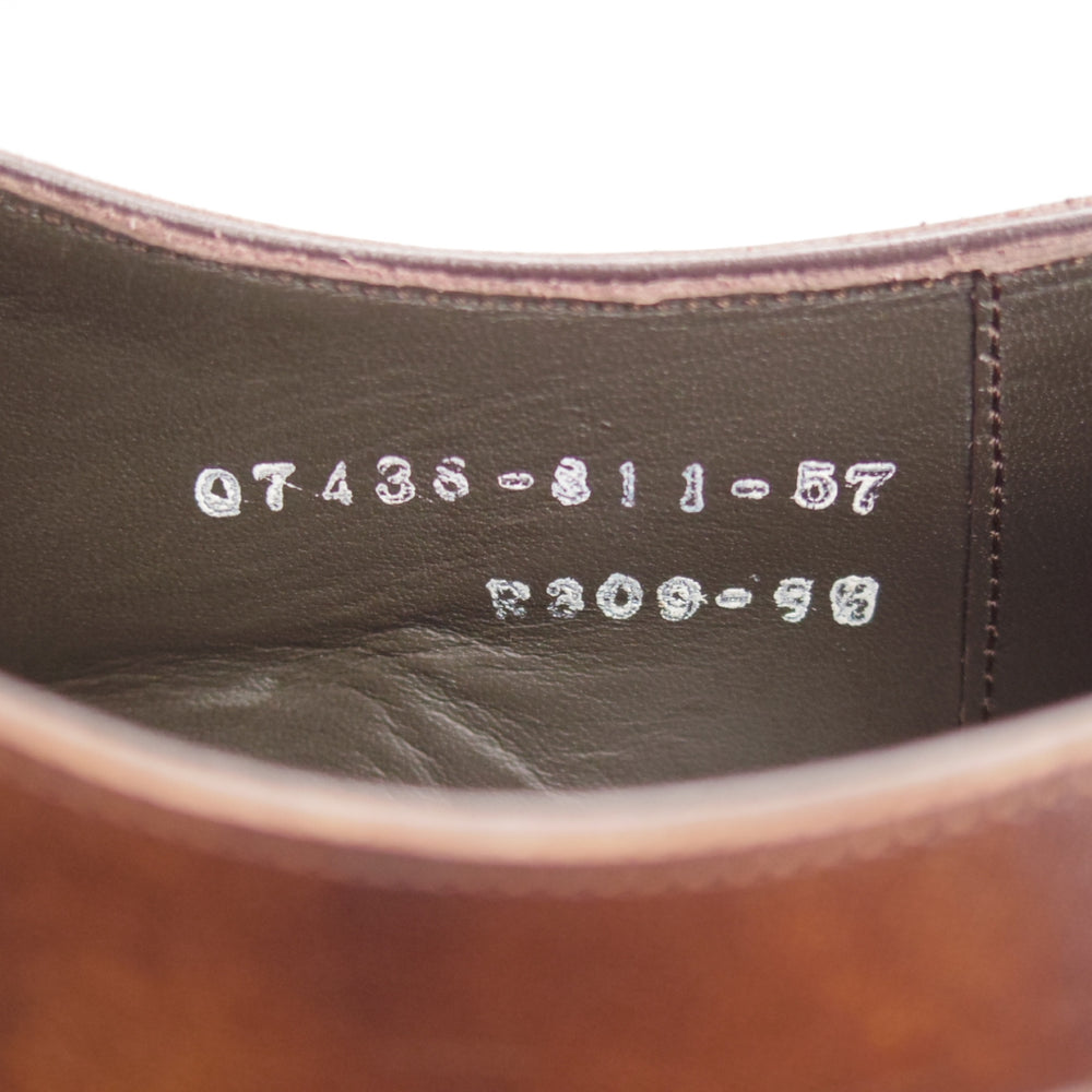 極美品★三陽山長 SIZE 8.5【定価￥94,600-★純正ツリー付/(伊)イルチア社のラディカカーフ/煌之介】R309ラスト/濃茶/メンズ★o228