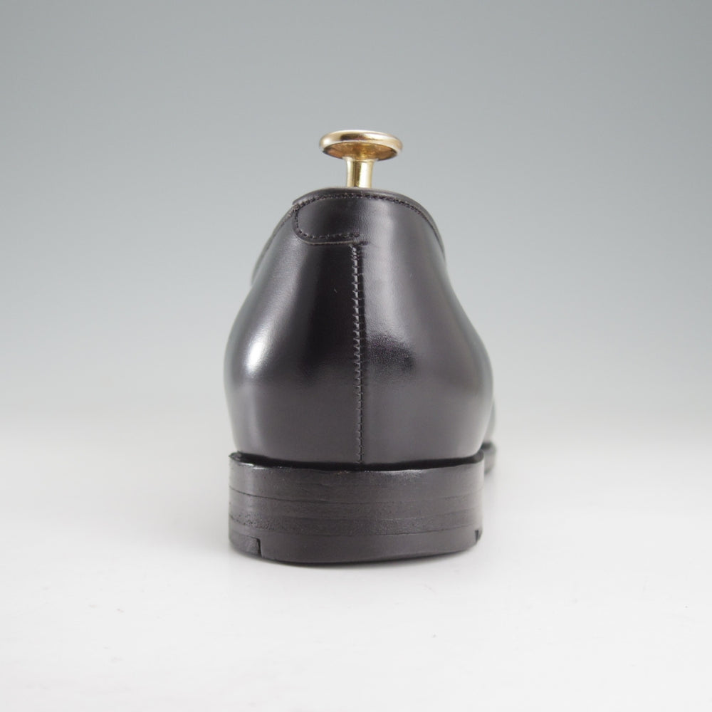 極上★(英国製)BARKER BLACK/バーカーブラック US8.5【定価10万円以上★グッドイヤーウェルテッド製法/ローファー】カーフ/黒/メンズ★o786