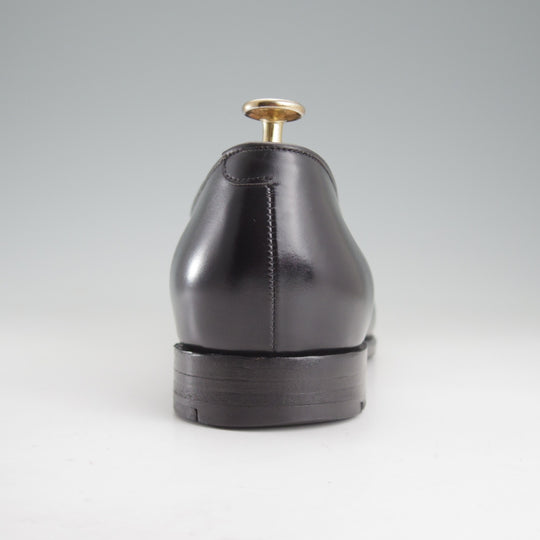 極上★(英国製)BARKER BLACK/バーカーブラック US8.5【定価10万円以上★グッドイヤーウェルテッド製法/ローファー】カーフ/黒/メンズ★o786