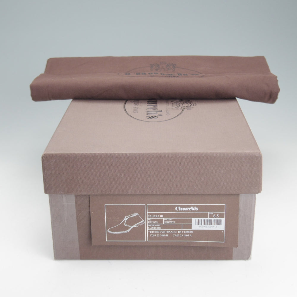ほぼ未使用★チャーチ 65G/UK6.5【定価￥156,200-★チャッカブーツ/SAHARA 3/サハラ】81ラスト/スエード/濃茶/メンズ/Church's★p368