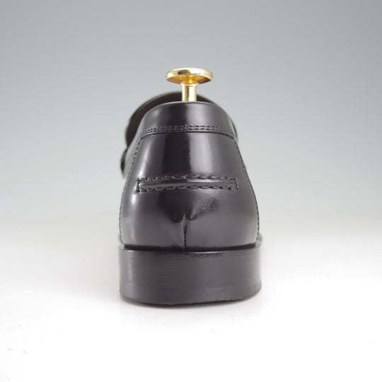 極美品★(伊製)HERMES/エルメス SIZE 41.5【定価￥200,200-★MEZZO/メッゾ/コインローファー】ポリッシュレザー/黒/メンズ★o788