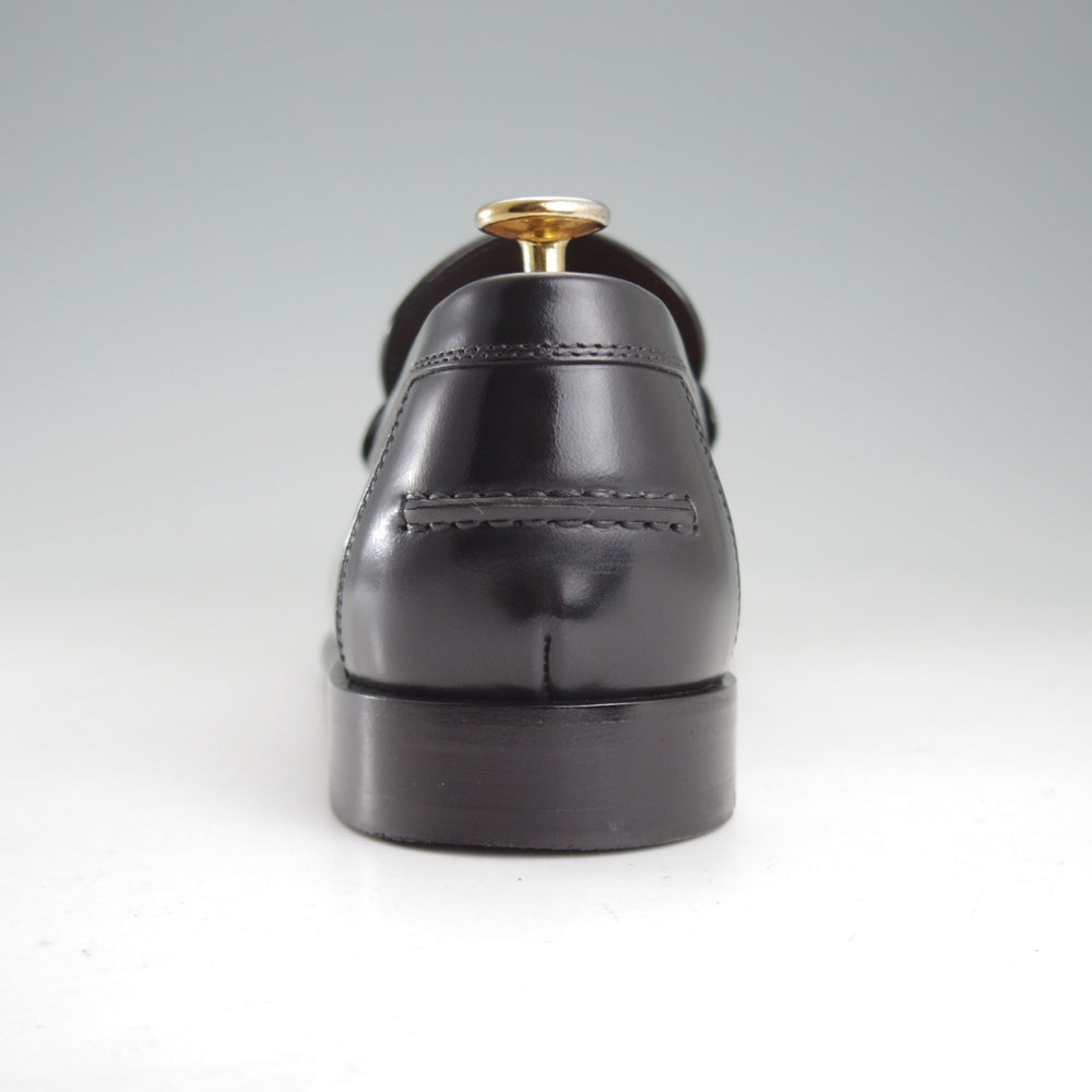 極美品★(伊製)HERMES/エルメス SIZE 41.5【定価￥200,200-★MEZZO/メッゾ/コインローファー】ポリッシュレザー/黒/メンズ★o788