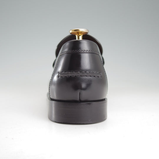極美品★(伊製)HERMES/エルメス SIZE 41.5【定価￥200,200-★MEZZO/メッゾ/コインローファー】ポリッシュレザー/黒/メンズ★o788