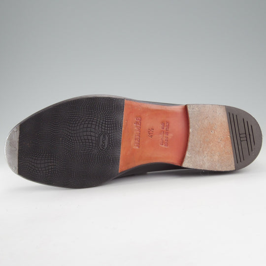 極美品★(伊製)HERMES/エルメス SIZE 41.5【定価￥200,200-★MEZZO/メッゾ/コインローファー】ポリッシュレザー/黒/メンズ★o788