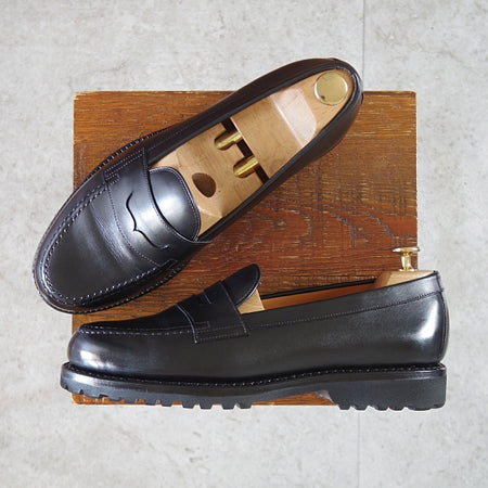 極美品★ジャランスリワヤ SIZE 7【定価￥39,600-★コインローファー/99070】18045ラスト/カーフ/黒/メンズ/JALAN SRIWIJAWA★n758