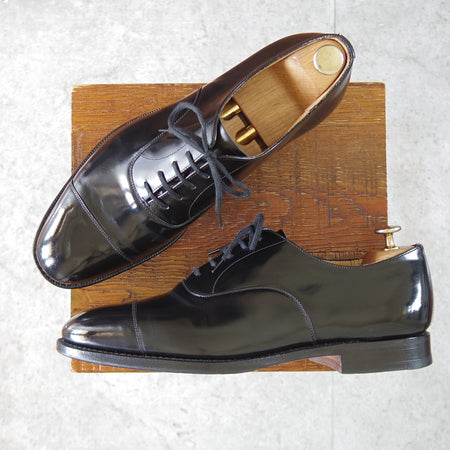 美品★チャーチ 85F/UK8.5【貴重★73ラスト/コンサル同仕様/BALMORAL】ストレートチップ/ポリッシュドバインダーカーフ/黒/Church's★o803