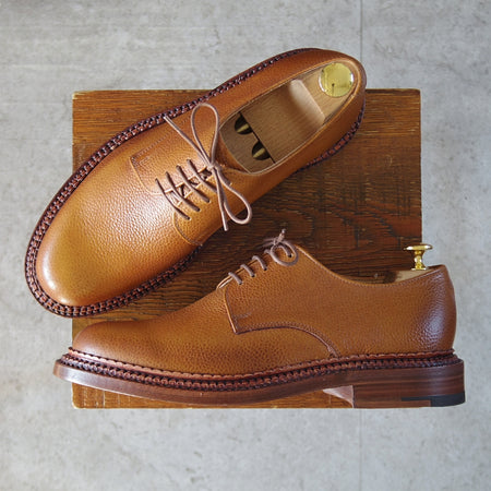 未使用★(英)グレンソン 6.5G【高額★THE TRIPLE WELT/トリプルウェルト】G-ONEライン/プレーントゥ/グレインレザー/薄茶/GRENSON★o260