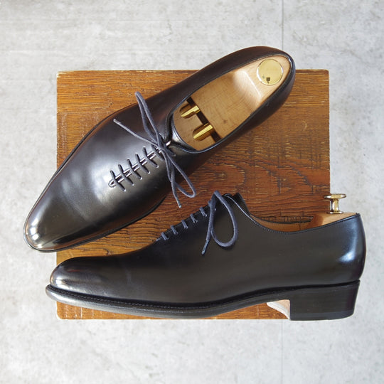 美品★J.M.ウエストン 6.5D【現行定価￥192,500-★純正ツリー付/402/フローラライン】ホールカット/J0ラスト/黒/Weston/ウエストン★o262