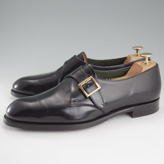 極美品★(英)チーニー 8F【貴重★BROMLEY/ナノユニバース別注】125ラスト/モンクストラップ/ポリッシュレザー/黒/メンズ/CHEANEY★o798